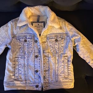 sherpa-lined denim trucker jacket